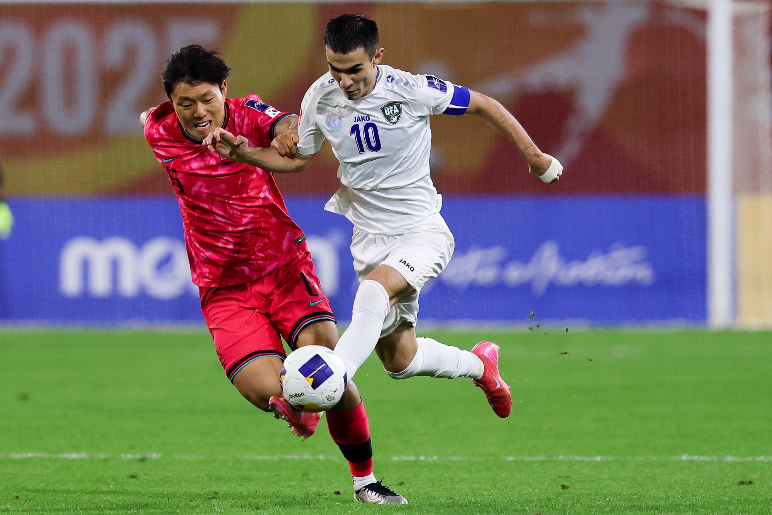 乌兹别克斯坦队战胜约旦队，赢得胜利